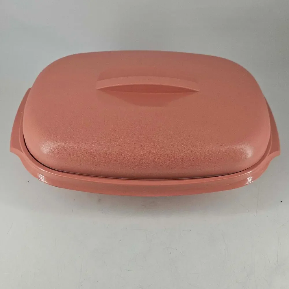 Vintage TUPPERWARE Microwave Food Steamer 6 Cup Dusty Rose Pink 3 Piece